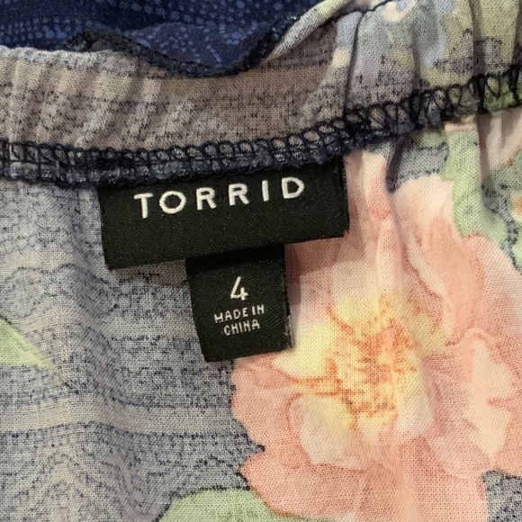 TORRID FLORAL MIDI SLEEVELESS SUMMER NAVY BOHO DRESS PLUS SIZE 4X - Picture 6 of 8